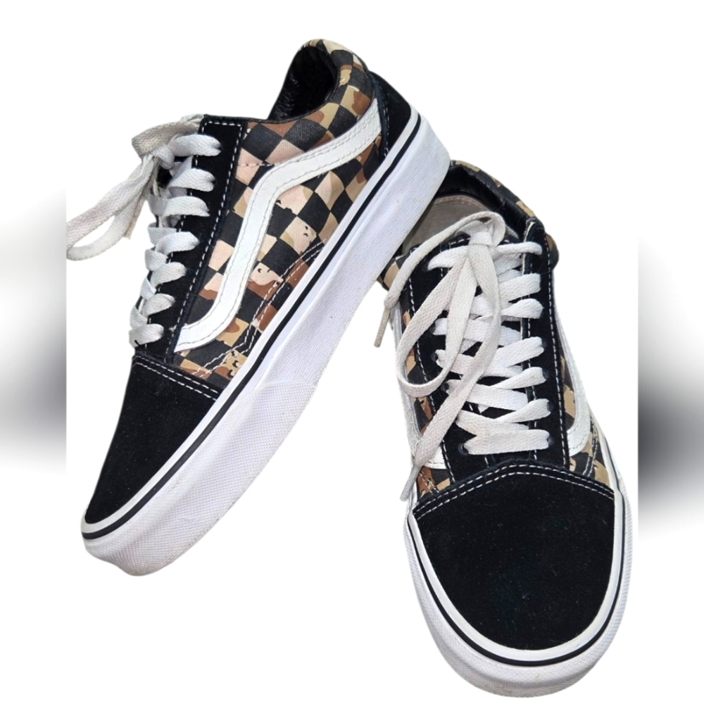 Boys Checkered Camo Vans